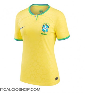 Brasile Prima Maglia Femmina Mondiali 2022 Manica Corta